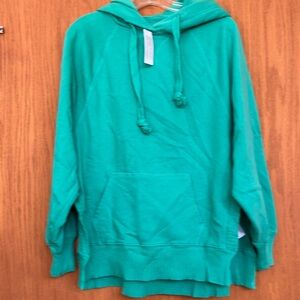 American Eagle Sweatshirt - Hooded w/Slits on Sides - Green - Oversized Medium